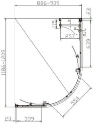 ������� ������ CEZARES PRATICO (1200�900�1850) RH-2-120/90-C-Cr-R ������, ����������/����