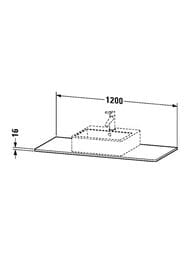 ���������� Duravit XSquare 1200�550�16 1 �����, ����� ������ XS060F02222
