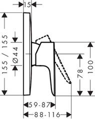 ��������� Hansgrohe Talis E 71765990 ��� ���� ������������, ������� �����, ������� ������