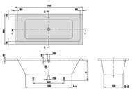 Ванна акриловая Villeroy&Boch Targa Plus Duo 1800х800 пристенная,с ножками UBA180NES2V-01+CY00040000