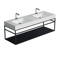 Раковина Kerasan Cento 353601*1 1400х450мм, подвесная, 2 отверстия под смеситель, белая