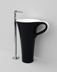 Раковина отдельностоящая ArtCeram Cup 690х500х850  в форме чашки, цвет: черно-белый OSL004 01 50