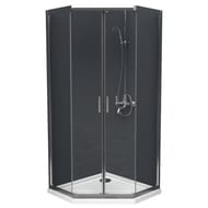 Душевой уголок BelBagno Uno (900х900х1950) UNO-195-P-2-90-C-Cr пятиугольный,стекло прозр/проф.хром