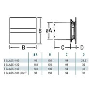 Вентилятор Cata E100 G BK накладной 115 м3/ч 31 дБ, съемная панель, энергосберегающий, черный