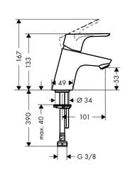 Чертёж Кран для холодной воды Hansgrohe Focus 31130000 1/2 , без донного клапана