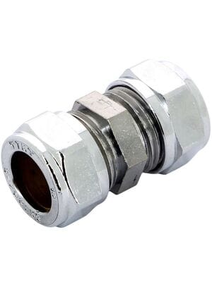 Муфта Tiemme для медной трубы, 15х15мм обжим, хром, арт. 1130021 (1101C151500CZ )