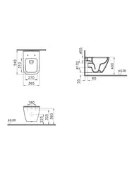 Комплект: Инсталляция Vitra + клавиша хром + Унитаз Integra Square + сиденье микролифт 9856B003-7206