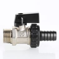 Кран дренажный VALTEC 1/2" НАР. со штуцером, черная рукоятка VT.430.N.04