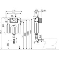 Бачок для унитаза ALCAPLAST AM112 Basicmodul для замуровывания в стену