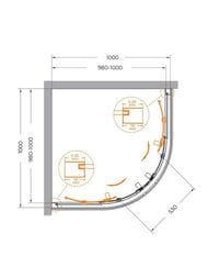 ������� ������ CEZARES RELAX (1000�1000�2000) RELAX-304-R-2-100-C-GM ������ �������./��������� �����