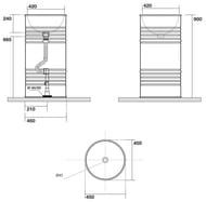 Раковина Kerasan Artwork Barrel 474301отдельностоящая, без перелива, без отв. под смеситель, белый