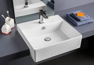 Раковина полувстраиваемая ArtCeram Quadro 500х480х160 белая QUL004 01; 00