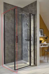 Душевая стенка Jacob Delafon CONTRA 900х2000 стекло прозрачное, профиль черный E22FT90-BL