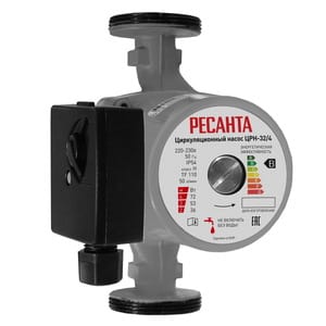 Насос циркуляционный Ресанта ЦРН-32/4 напор 2/3/4м, 50 л/мин, 36/53/72Вт. с гайками