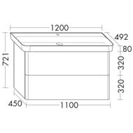 ����� � ��������� Burgbad Iveo 1200�492�721 ���������, 2 �����, ��� ������� SFEN120F2835G0161C0001*1