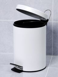 Ведро для мусора WasserKRAFT К-635WHITE с педалью, 5л, белое — изображение 2