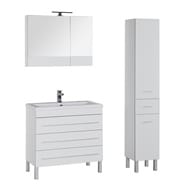Пенал Aquanet Верона 35 R (350х2000х339) напольный, 1 ящик, 2 дверцы, белый акрил 178970