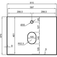 Столешница La Fenice Granite Gray Structural Terra 60 см (615х470х10) белая FNC-VS01-TER-60