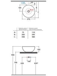 Раковина-чаша Globo T-Edge B6T37FE 370х160мм, накладная, без перелива, без отв. под смеситель, Felce — изображение 2