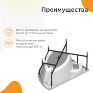 Ванна акриловая Радомир АЛАРИ (1680х1200) левая, белая, с каркасом 2-01-0-1-1-218