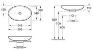 Раковина Villeroy & Boch Loop&Friends 5151 00 01 (585х380х120) без отверстия под смеситель, перелив