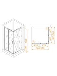 ������� ������ RGW Passage PA-030B (900�900�1950) ������ 6�� �������/������� ������ 3508103099-24