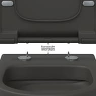 Унитаз подвесной Berges EGO XL 540х360х330 безободковый, сиденье с микролифтом, антрацит мат. 083218