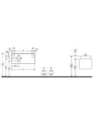 ����� ��� �������� Duravit Zencha 281�1300�550��, ���������, ���� �����/������ ZE4812L64800000