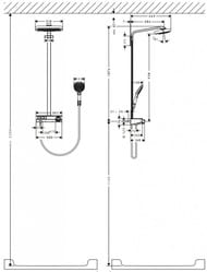 Душевая система Hansgrohe Raindance Select E 300 3jet Showerpipe с термостатом,хром 27127000