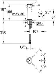 ��������� Grohe BauClassic 23162 ��� �����������, �������������, ������������� �����