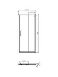 Дверь душевого уголка Ideal Standard CONNECT 2 (900х1950) откатная, стекло прозрачное/матовый черный K9261V3