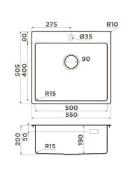  Omoikiri AMADARE 55-IN (550505200) ,   4993718