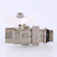 Кран с американкой 1/2"ВН VALTEC BASE белая бабочка, с доп. уплотнением, VT.227.NRW.04