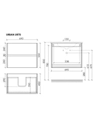 ����� ��� �������� SANCOS Urban (690�450�550) ���������, 2 ����� � �����������, ����� ������ UR70W