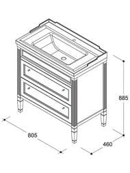 ����� ��� �������� Caprigo ������� 80 ontano 820�910�480 � 2 ���������� ������� 10315-002