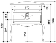 ����� ��� �������� Caprigo ����� 80 bianco antico 840�950�460 11012-011