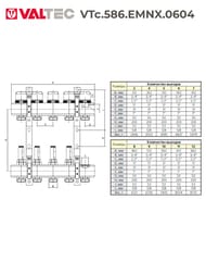 Коллекторная группа VALTEC  4 выхода, 1"х3/4" с расходомерами, нержавеющая сталь VTc.586.EMNX.0604