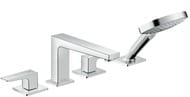 Смеситель Hansgrohe Metropol 32552000 на борт ванны на 4 отверстия, шланг 1,10м, выступ 210 мм, хром