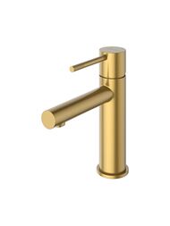 Смеситель CEZARES RELAX RELAX-LS2-BORO 130 мм, для раковины,однозахватный,фиксир.излив,брашир.золото