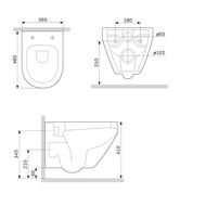 Унитаз подвесной Am.Pm Spirit V2.0 FlashClean с сиденьем микролифт, черный мат.  C701700MBSC