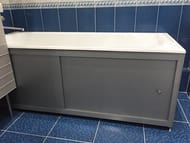 Экран под ванну A-SCREEN алюминий 1700х500-650 серый профиль, 2 дверцы