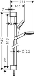 ������� ����� Hansgrohe Crometta Vario (������ ���, ������ 90��, ����� 160��) ����/����� 26536400