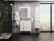 %Шкаф-колонна подвесная AQUATON Стоун 1A228403SX01R 300x270x1608 правый, 2 дверцы, белый глянец