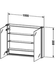 �������-���� Duravit XSquare 1000�800�156 ���������, 3 �����, �������, ������ XS711302222