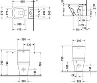 Унитаз-компакт DURAVIT DuraStyle 370х630х790 гор. выпуск, крепления, антибактер. 2162092000+0935000005