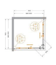 Душевой уголок CEZARES RELAX (900х900х2000) RELAX-304-A-2-90-C-CR стекло прозрачное/хром