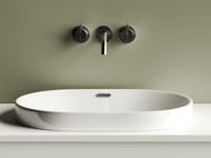 Раковина встраиваемая сверху Ceramicanova Element 600х400х195 овальная, перелив, белый CN5020