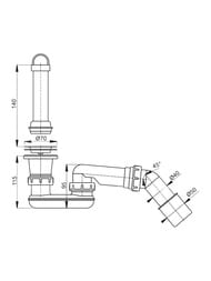 Сифон для душевого поддона Alcaplast A462 D50 с коленом, пластик, вых. 40/50