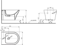 Биде подвесное TOTO MH (400x550x410) с отверстием под смеситель, белое BW10045G1