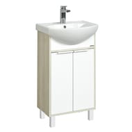 Тумба под раковину AQUATON Рико 50 1A212401RIB90 466x309x720 напольная, 2 дверцы, белый глянец/ясень фабрик